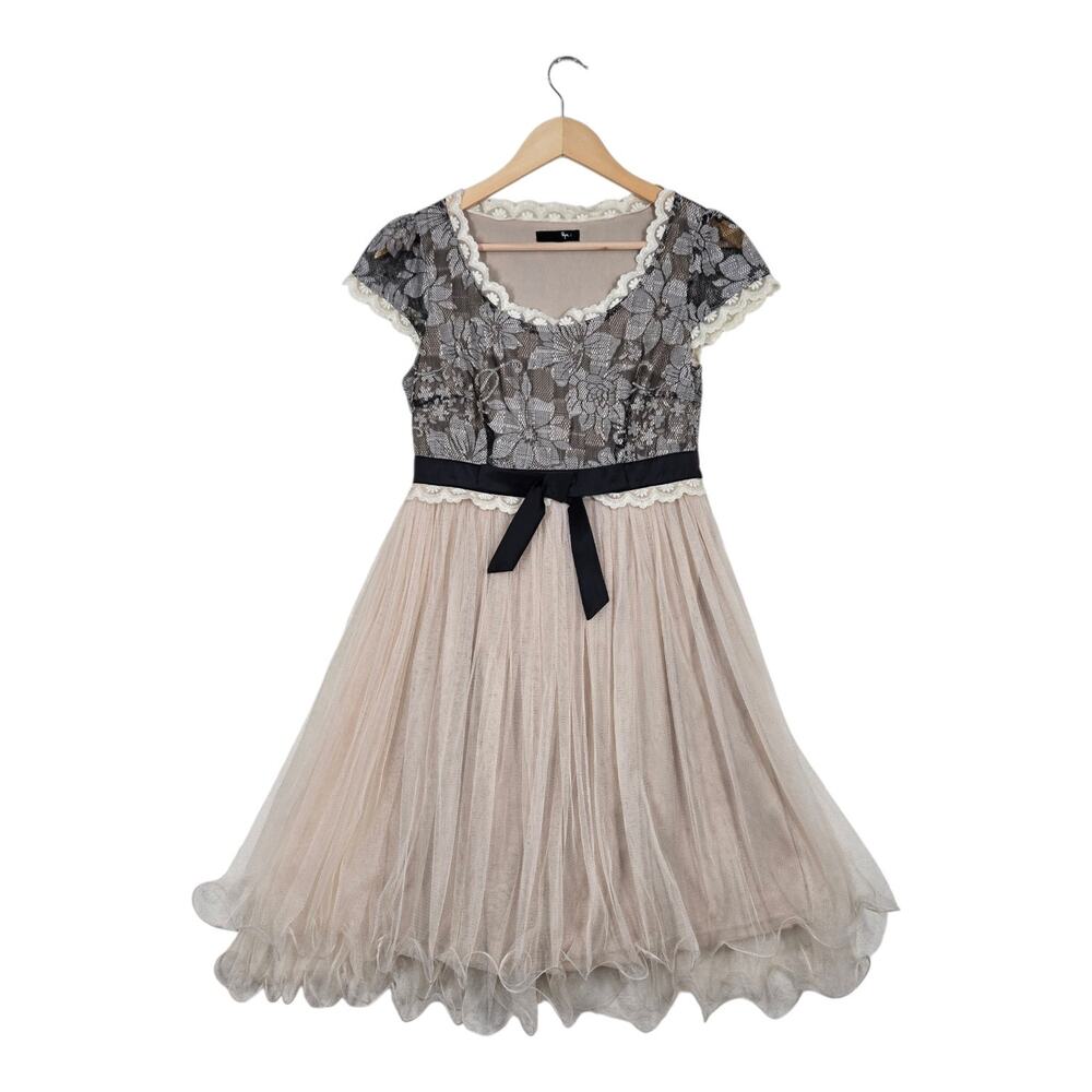 Ryu Lace Tulle Bow Dress S Tea & Crumpets Coquette Balletcore Fairycore Boho